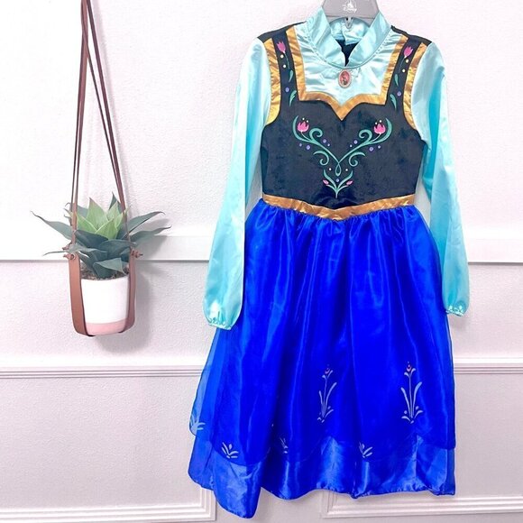 Disney Store Frozen Princess Anna Costume Dress Folk Style Dress-Up Size 9/10 - Picture 1 of 8
